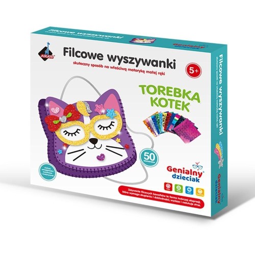 Filcowe wyszywanki - torebka kotek, Askato