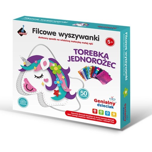 Filcowe wyszywanki - torebka jednorożec, Askato