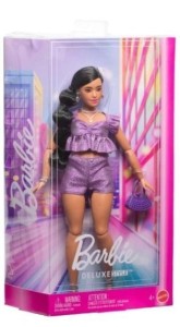 BARBIE DELUXE STYLE LALKA FIOLETOWY TOP I SZORTY