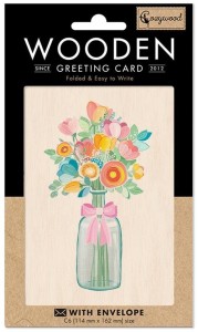 KARNET DREWNIANY C6 + KOPERTA BUKIET KWIATÓW