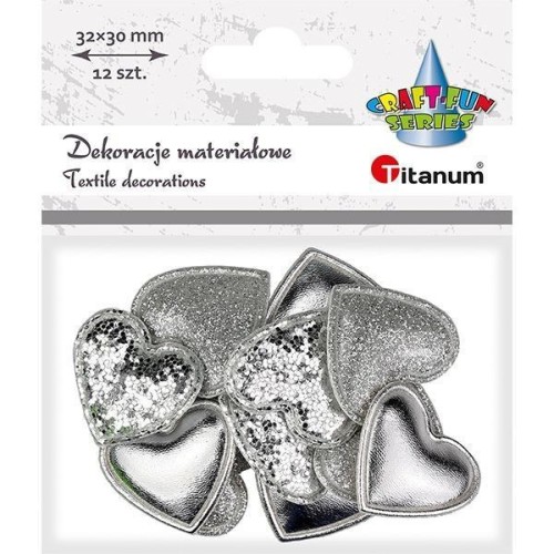 Dekoracje materiałowe serca 32x30mm