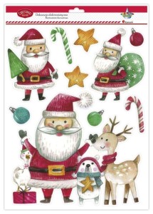 DEKORACJE ELEKTROSTATYCZNE MIKOŁAJE 10SZT