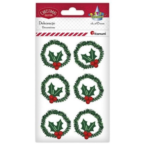 Wianki z drucika dekoracyjnego zielone 4cm 6szt