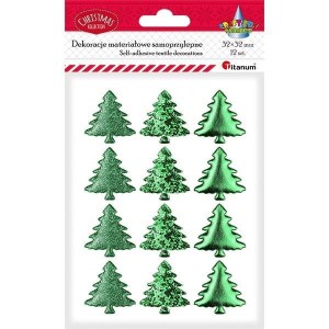 DEKORACJE SAMOPRZYLEPNE CHOINKI 12SZT