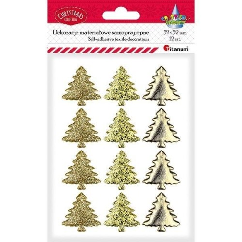 Dekoracje samoprzylepne choinki 12szt