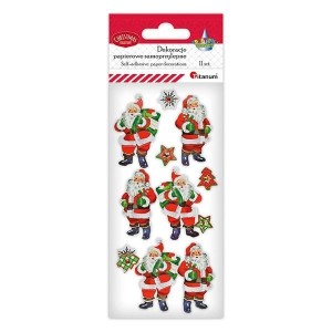 DEKORACJE SAMOPRZYLEPNE 3D MIKOŁAJE 11SZT