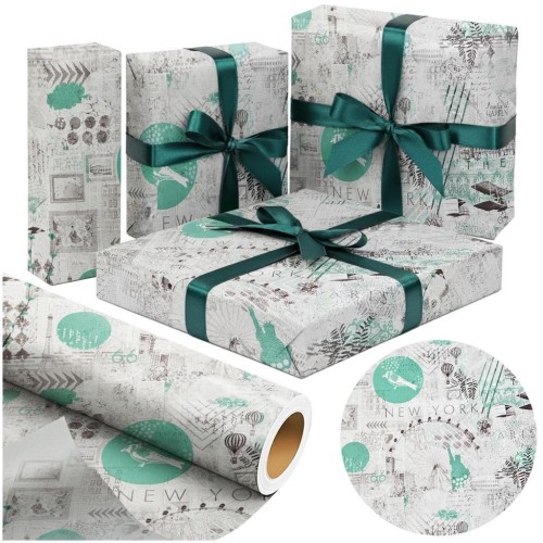 Papier miętowo szary New York X-Strong 57cmx25m