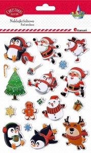 NAKLEJKI ŚWIĄTECZNE WYPUKŁE 18SZT