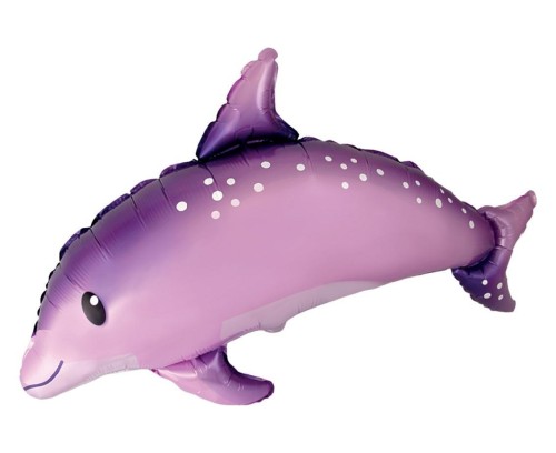 Balon foliowy 61cm Słodki Delfin różowy