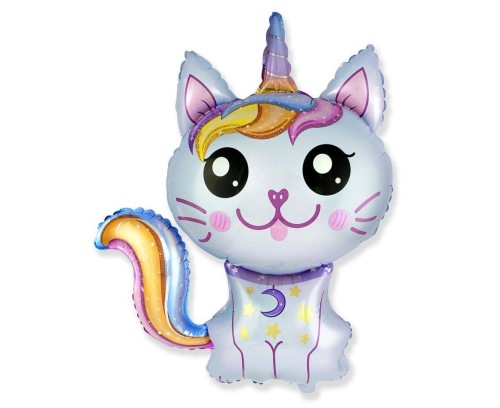 Balon foliowy 61cm Magiczny kot niebieski