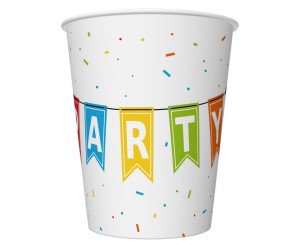KUBECZKI PAPIEROWE KOLOROWE PARTY 250ML 6SZT
