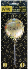 ŚWIECZKA W KSZTAŁCIE BALONU HAPPY BIRTHDAY