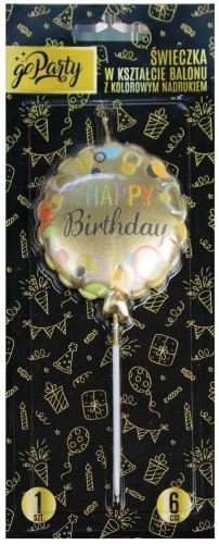 Świeczka w kształcie balonu Happy Birthday
