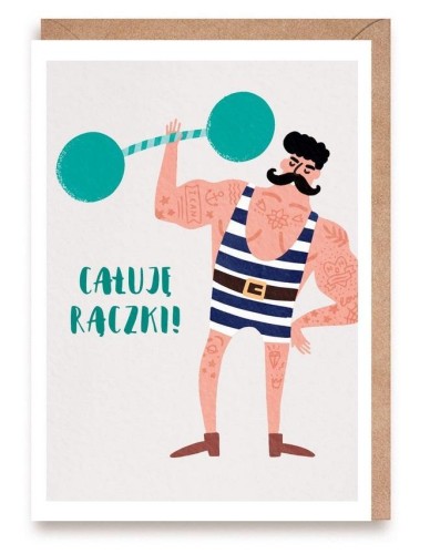 Kartka okolicznościowa Całuję rączki, eko koperta