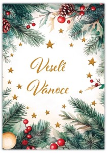 KARNET WESOŁYCH ŚWIĄT - VESELE VANOCE CESTINA