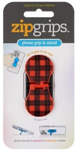 ZIPGRIP UCHWYT NA PALCE DO TELEFONU CZERWONA KRAT