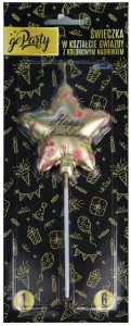 ŚWIECZKA W KSZTAŁCIE GWIAZDY HAPPY BIRTHDAY