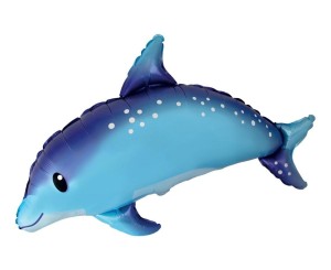 BALON FOLIOWY 61CM SŁODKI DELFIN NIEBIESKI