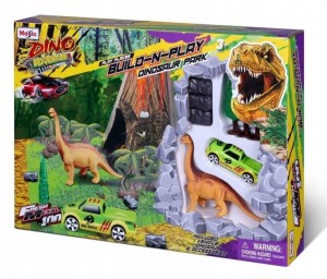 ZESTAW Z DINOZAUREM I POJAZDEM + MAKIETA, TM TOYS
