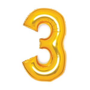 BALON FOLIOWY CYFRA 2 ZŁOTA 50X66CM