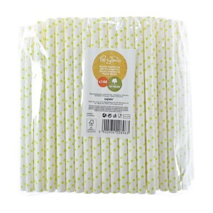 SŁOMKI PAPIEROWE SHAKE 8MM ŻÓŁTE 144SZT