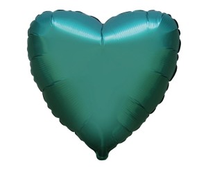 BALON FOLIOWY 46CM SERCE SATYNOWE ZIELONE