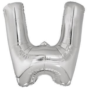 BALON FOLIOWY LITERA W SREBRNA 79X86CM