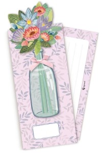 KOPERTA UPOMINKOWA POP UP KWIATY FIOLET