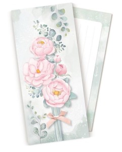 KOPERTA UPOMINKOWA POP UP RÓŻOWE PIWONIE