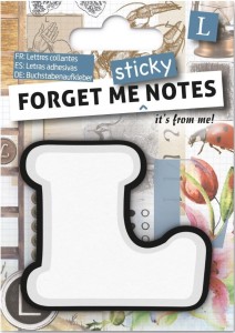 FORGET ME STICKY NOTES KART SAMOPRZYLEPNE LITERA L
