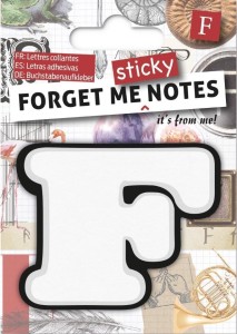 FORGET ME STICKY NOTES KART SAMOPRZYLEPNE LITERA F