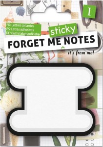 FORGET ME STICKY NOTES KART SAMOPRZYLEPNE LITERA I
