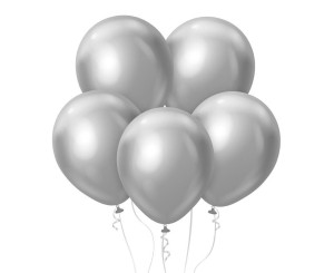 BALONY BEAUTY&CHARM PLATYNOWE SREBRNE 30CM 5SZT