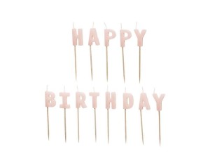ŚWIECZKI HAPPY BIRTHDAY RÓŻOWE 2,5CM 13SZT