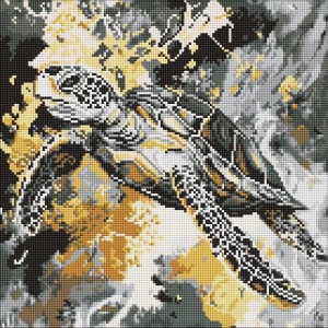 DIAMENTOWA MOZAIKA - ZŁOTY ŻÓŁW 40X40CM, IDEYKA