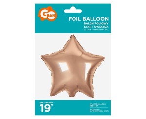 BALON FOLIOWY GWIAZDA RÓŻOWO-ZŁOTA 48CM