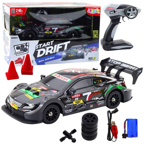 Wyścigówka driftowa R/C czarna 30km/h 1:16