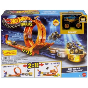 HOT WHEELS CITY SKOK PO TROFEUM + MONSTER TRUCK