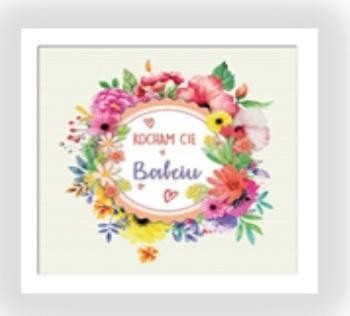 Karnet KW Wianek z kwiatów Babcia