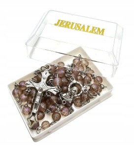 RÓŻANIEC JEROZOLIMSKI PERLA MADRE W PUDEŁKU