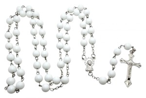RÓŻANIEC SZKLANY BIAŁY