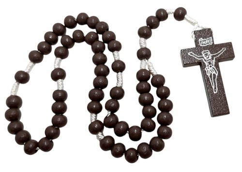 Różaniec drewniany brąz