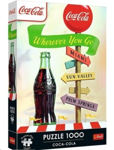 PUZZLE 1000 COCA-COLA:GDZIEKOLWIEK ZMIERZASZ TREFL