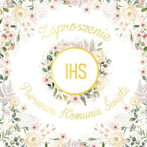 ZAPROSZENIE KW - KOMUNIA KIELICH W KWIATACH 5SZT