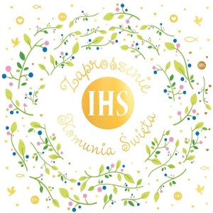 ZAPROSZENIE KW - KOMUNIA LISTKI 5SZT