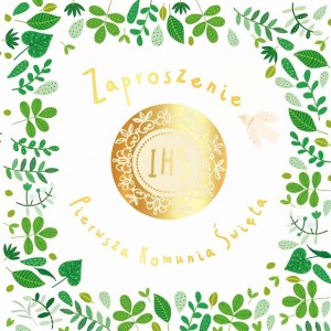 ZAPROSZENIE KW - KOMUNIA ZŁOTY OPŁATEK 5SZT