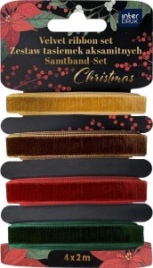 ZESTAW TASIEMEK AKSAMITNYCH 4X2M CHRISTMAS