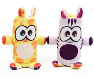 DUBLUSIE DWUSTRONNE MASKOTKI ŻYRAFA ZEBRA, EPEE