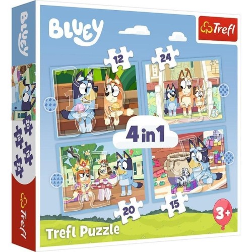 Puzzle 4w1 Bluey i jego świat, Trefl