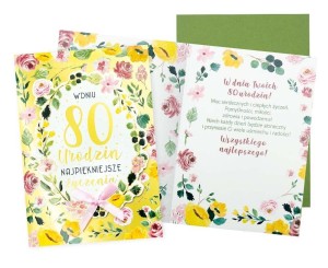 KARNET B6 URODZINY 80 (KWIATY)